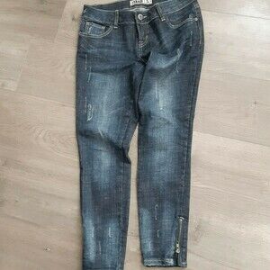 Zanadi Juniors Skinny Jeans Size 5 30 Waist Dark Wash Distressed